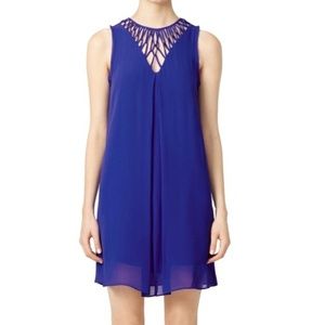 NICOLE MILLER Blue Latticework Dress